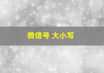 微信号 大小写